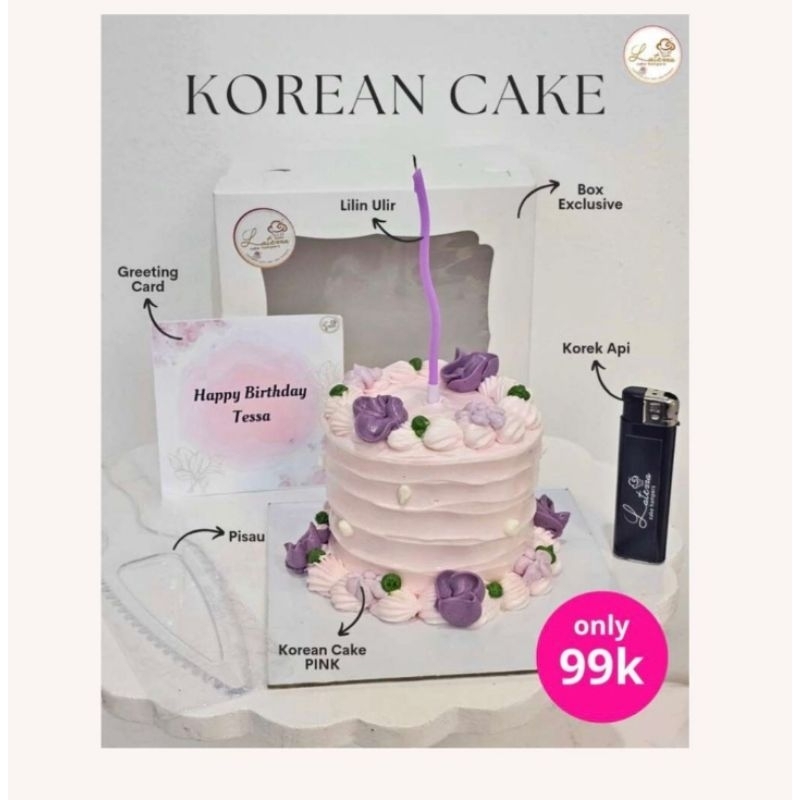 

korean cake d8 kue ulang tahun anak dewasa simple mini cake