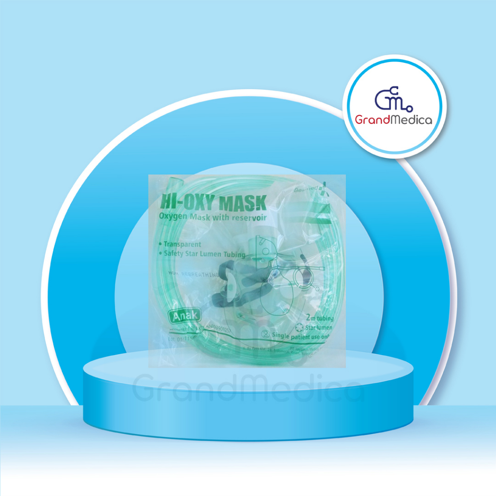 Hi Oxygen Mask Anak  Besmed/ Masker NRM / Non Rebreathing Mask / Hi-Oxy Anak Besmed - Per Pcs