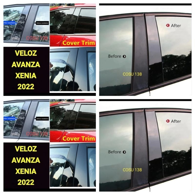 sticker pintu pilar piano black glossy veloz avanza no xenia 2022