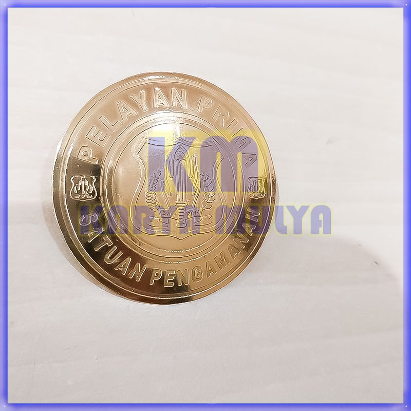 Pin Pelayanan Prima Security - Lencana Pin Bulat Logo Pelayanan Prima Satpam - Karya Mulya