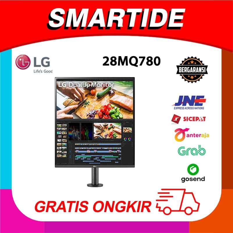 Monitor LG 28MQ780-B  DualUp 28 inci dengan Penyangga Ergonomis dan USB Type-C - Original Produk