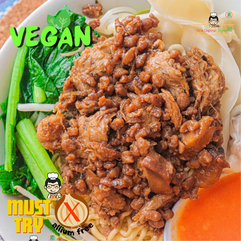 

Vinsdapourvegan - Daging Cincang Vegan Homemade Frozen Food Bahan Baku Allium Free Vegetarian Plant-Based Friendly 300gr