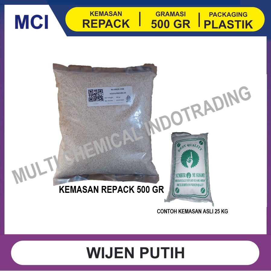 

WHITE SESAME SEEDS REPACK 500 GR / BIJI WIJEN PUTIH