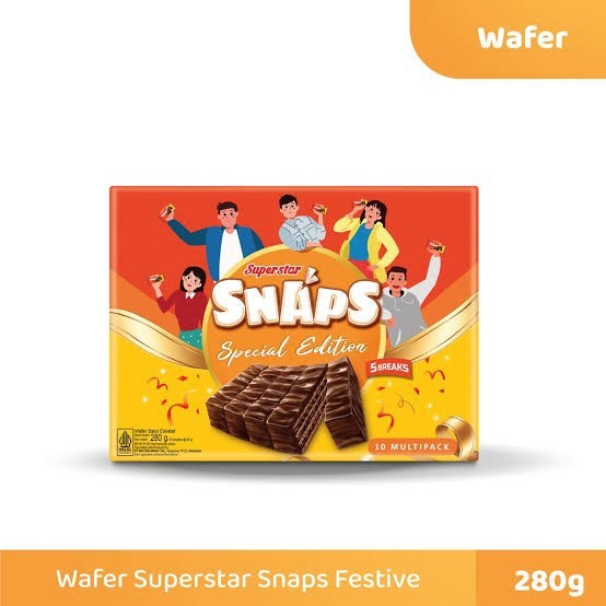 

SUPERSTAR SNAP FEST. BOX 10x28 GRAM WAFER BERBALUT COKLAT NIKMAT