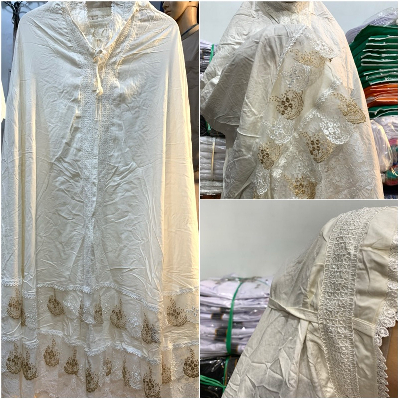 Mukena Mewah Putih Dewasa Rayon Premium KD Umpak