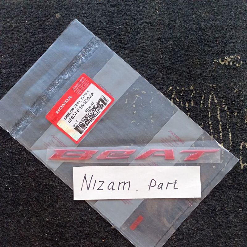 emblem logo tulisan BEAT deluxe warna merah original