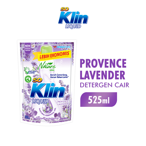 Soklin Deterjen Cair Provence Lavender Pouch 525 ml
