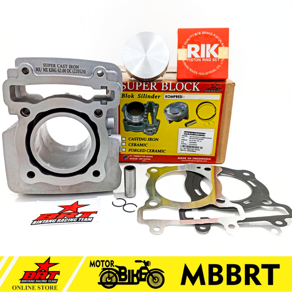 BLOK BORE UP BRT JUPITER MX VIXION OLD MX KING R15 NVA NVL XABRE 62 MM CAST IRON GEN 3