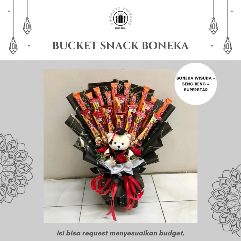 

(poennya.giftbox) buket snack / buket boneka wisuda