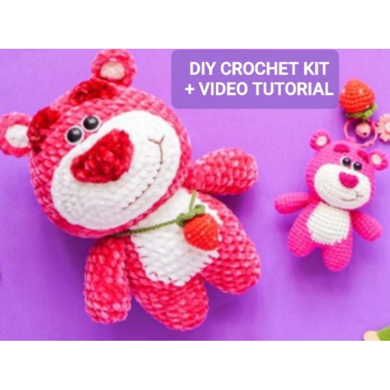 (Amigurumi) DIY CROCHET KIT BEAR OF MARSYA WITH VIDEO TUTORIAL