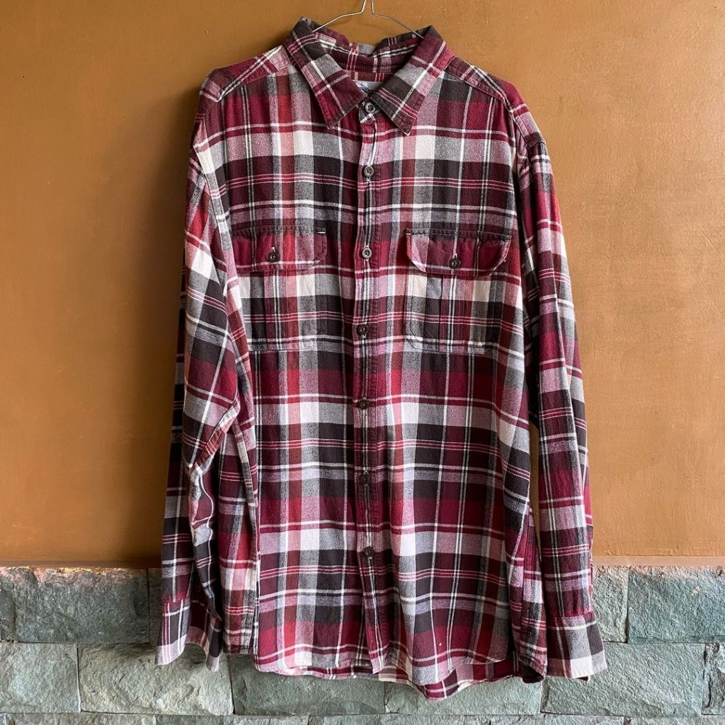 Kemeja Flanel Lengan Panjang Uniqlo Second Like New size XL