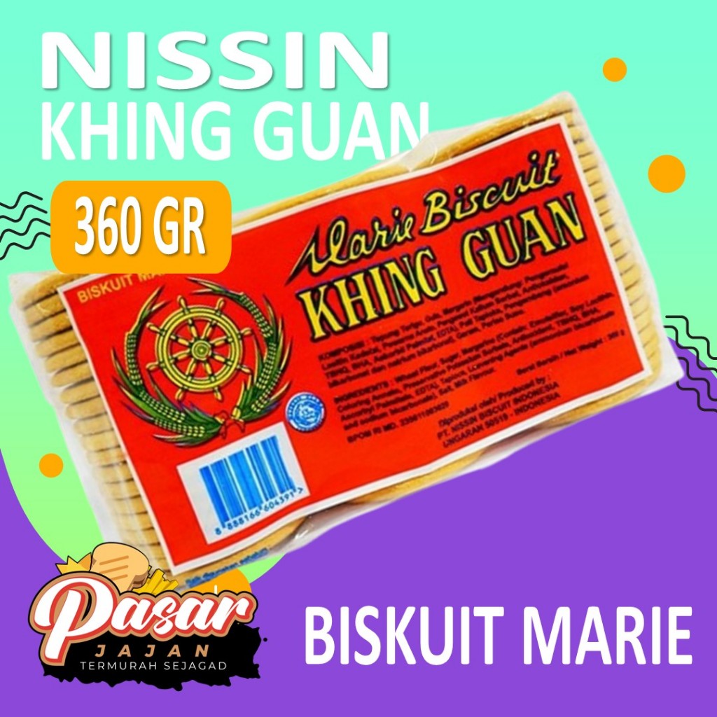 

Biskuit Khing Guan Biscuits Marie 360gr dari Nissin Biskuit