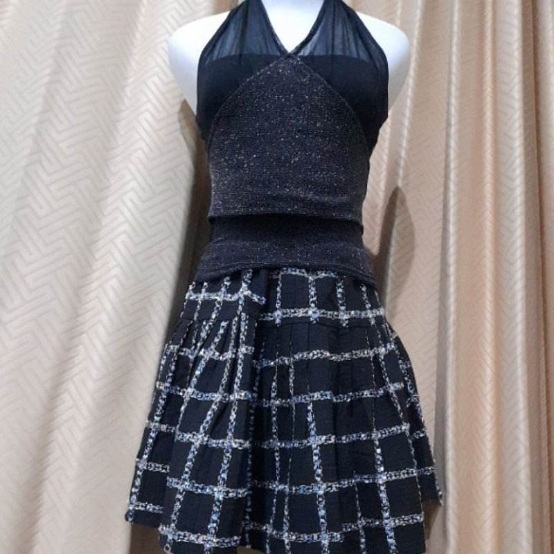 [1set] Baju Atasan Backless dan Rok Pendek