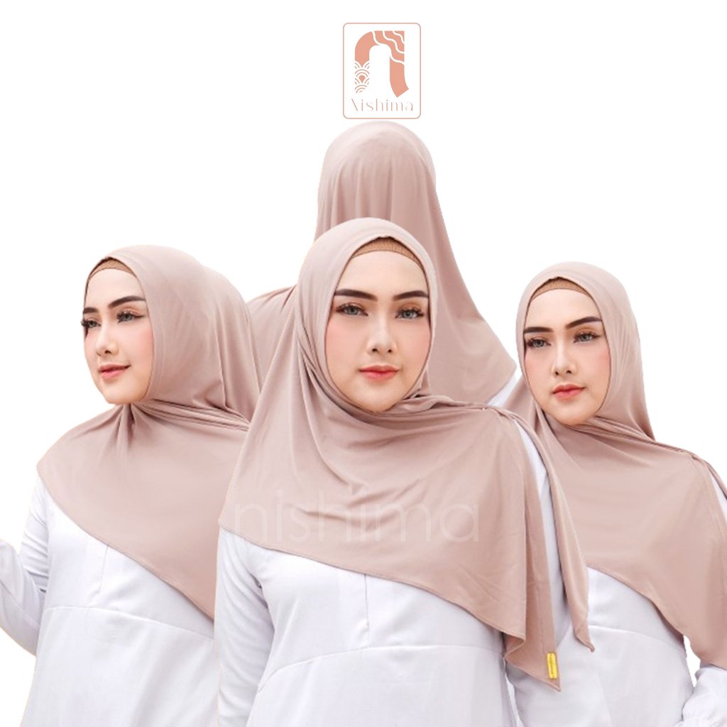 Nishima 3 Pcs Jilbab Instan Syria Non Pet Segitiga Instan Jersey