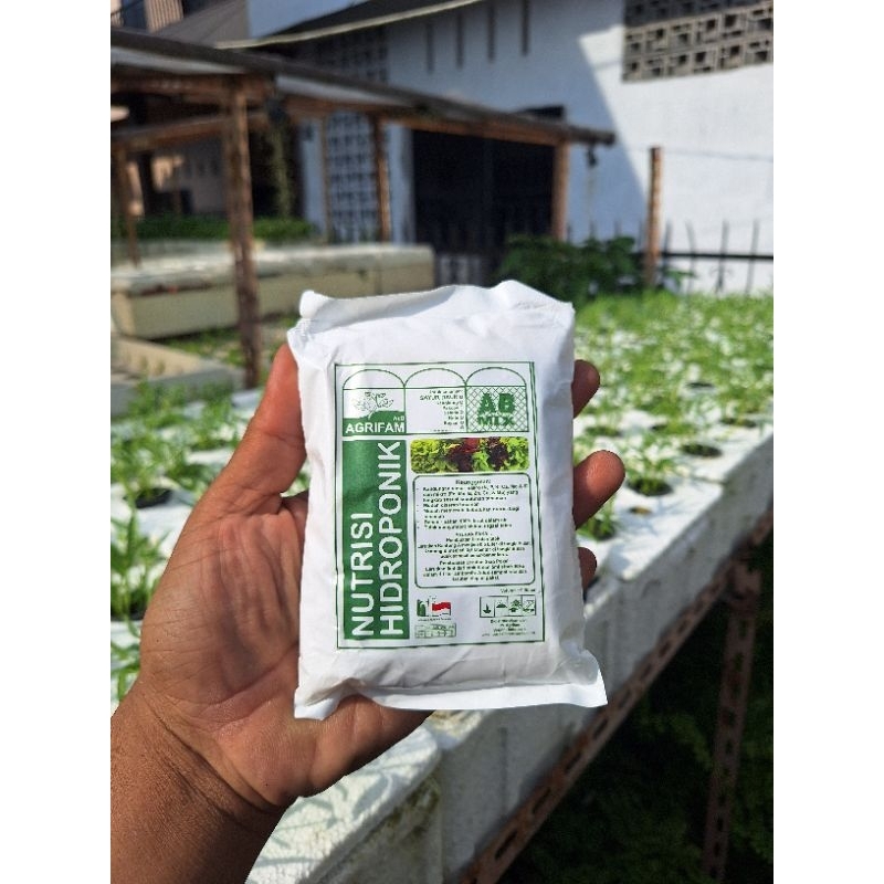 Nutrisi Hidroponik AB Mix Agrifam Sayur Daun isi 250 gram Pekatan - Pupuk Ab Mix / abmix daun hidrop