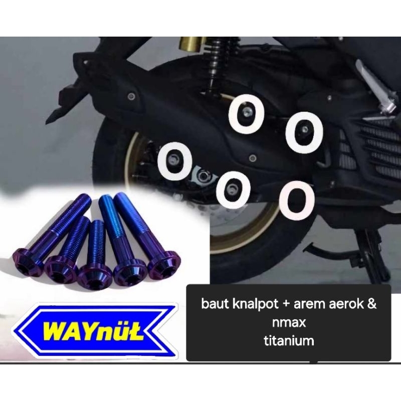 Baut knalpot + arem nmax / aerok titanium ( 5 biji )
