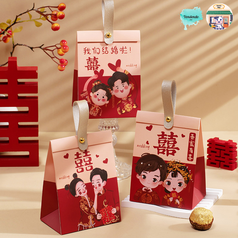 

Paperbag Wedding Sernikahan / Candy Box Tingjing Kartun / Teapai Box Cartoon