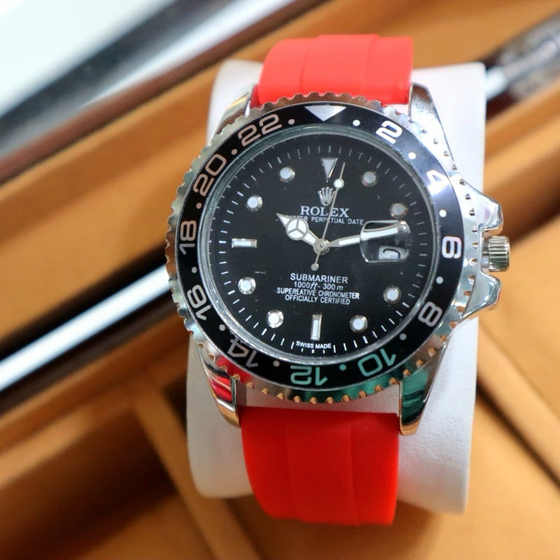 Jam Tangan Pria Rolex Submarin Premium AAA+ Case Putar Tali karet Rubber