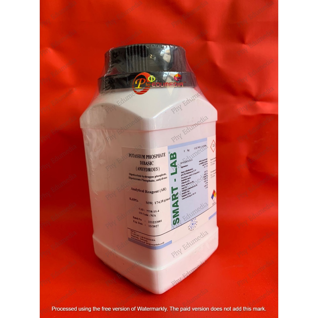 Dipotassium Hydrogen Phosphate anhydro / Dikalium Fosfat / K2HPO4 SMARTLAB Per Gram (Min 10 Gram)