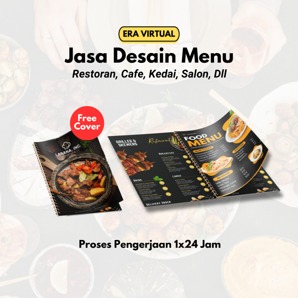 Jasa Desain Menu | Desain Buku Menu | Menu Makanan, Minuman, Katalog, Cafe, Salon, Klinik, Wedding