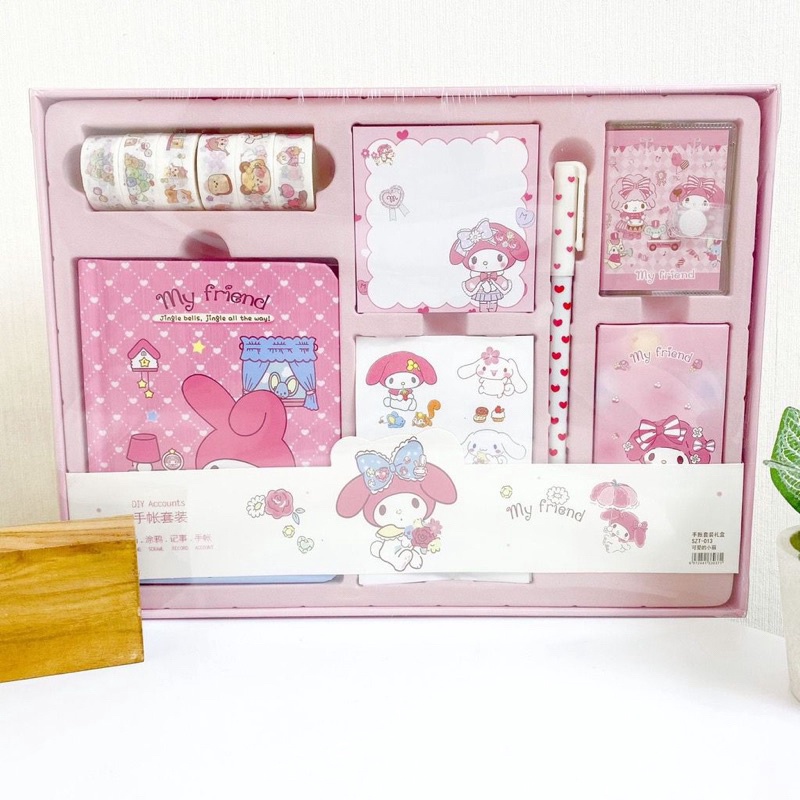 

TERMURAH SET JURNAL 7 IN 1 MOTIF SANRIO CINNAMOROLL PINK MY MELODY JURNAL JOURNAL BOOK NOTEBOOK DIARY ALAT TULIS BUKU LENGKAP SOUVENIR GIFT HADIAH LUCU