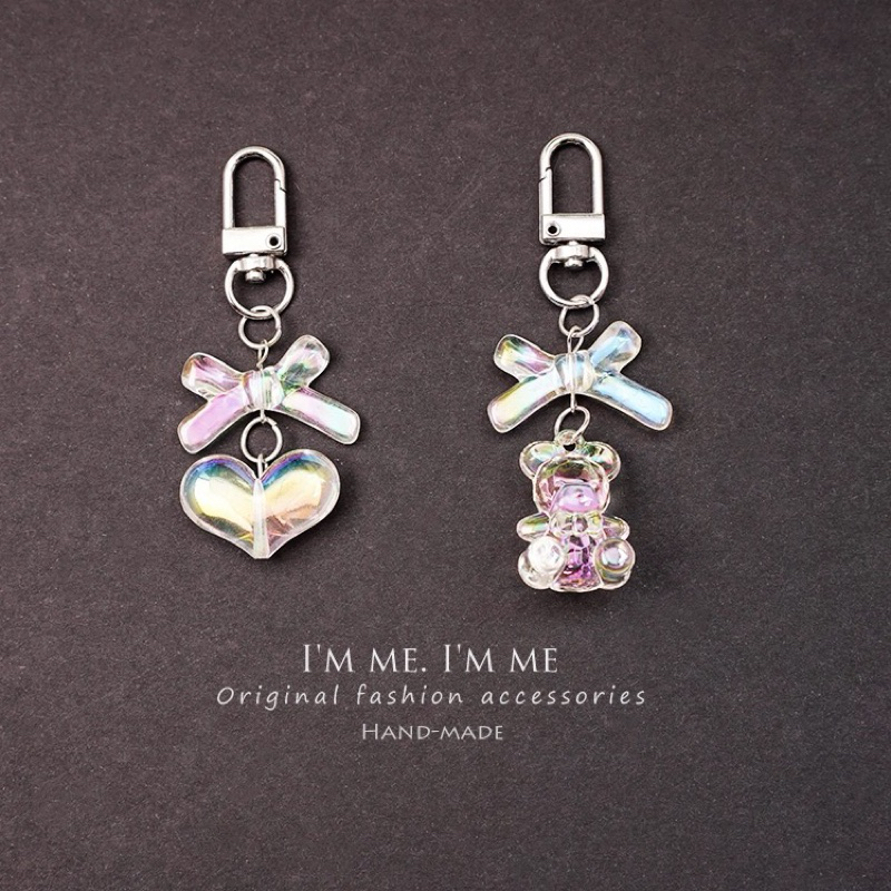 [GH] Transparent Mini Bag Charm - Gantungan Tas Lucu Love Teddy Bear Transparan Crystal Goms Home Mi