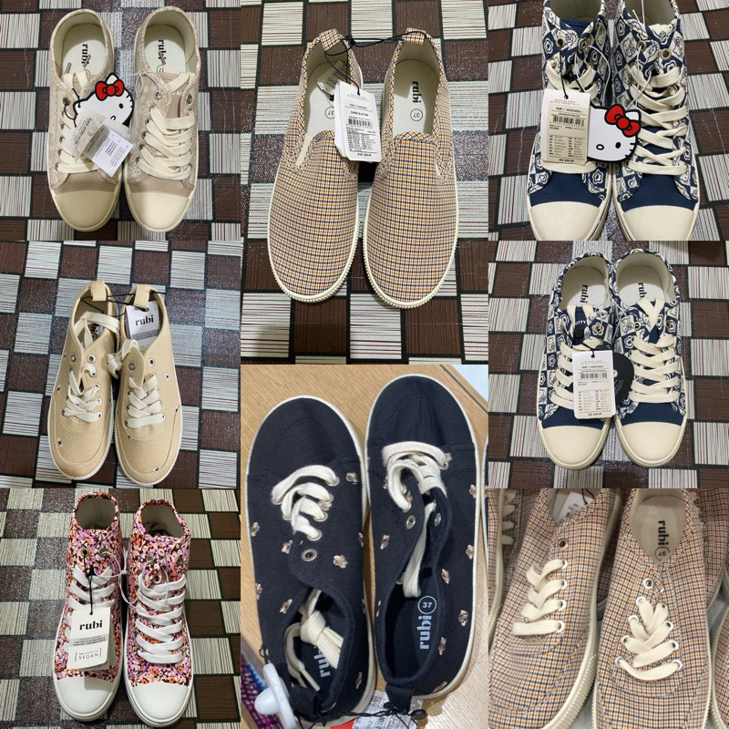 Rubi Sale Cara Lace Up Sneakers Slip On Sale 70% camel daisy Plaid Check LCN Harlow High Top Plimsol