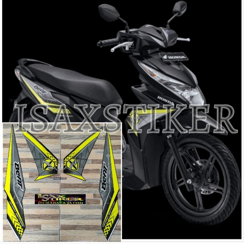 striping original Honda beat esp FI CBS  hitam hijau tahun 2017