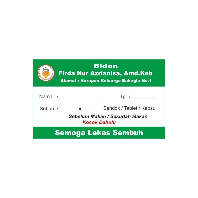 

STICKER LABEL OBAT custom Nama/Logo/Tulisan ( isi 50 pcs )
