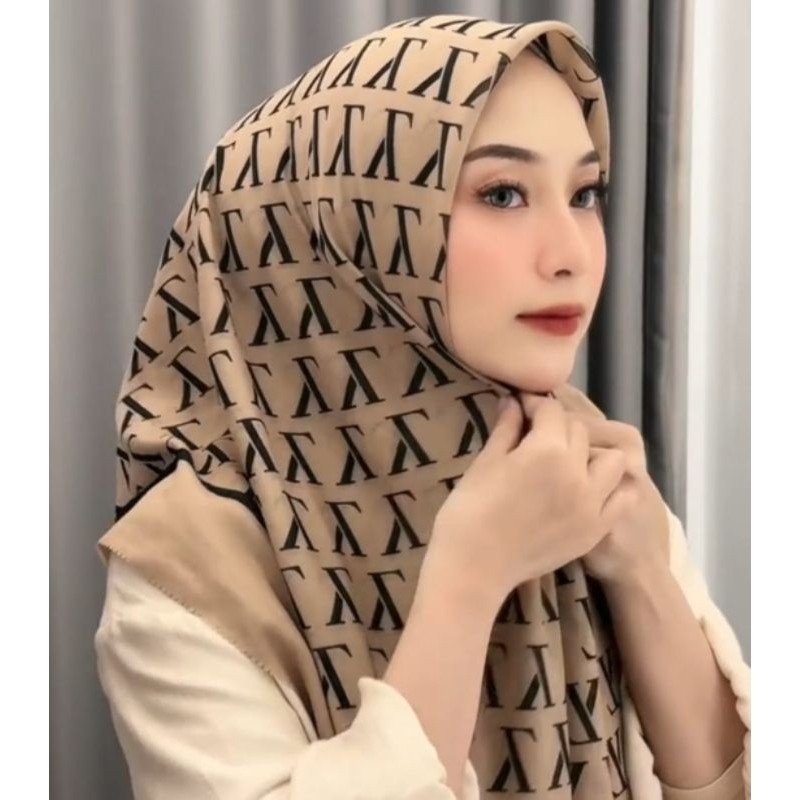 HIJAB VOAL Segi Empat Motif Laesrcut Printing Premium / Hijab Voal Motif