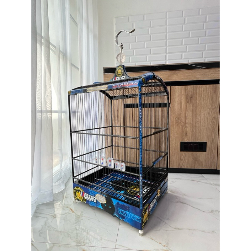 SANGKAR KOTAK BNR/BDR NEW DECAL NO.2 BLUE CYBER JERUJI FIBER 1,3mm