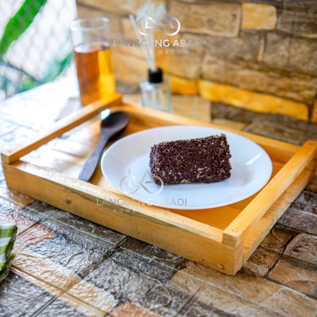 Nampan Kayu Estetik | Baki Nampan kayu serbaguna | Baki Kayu Tatakan