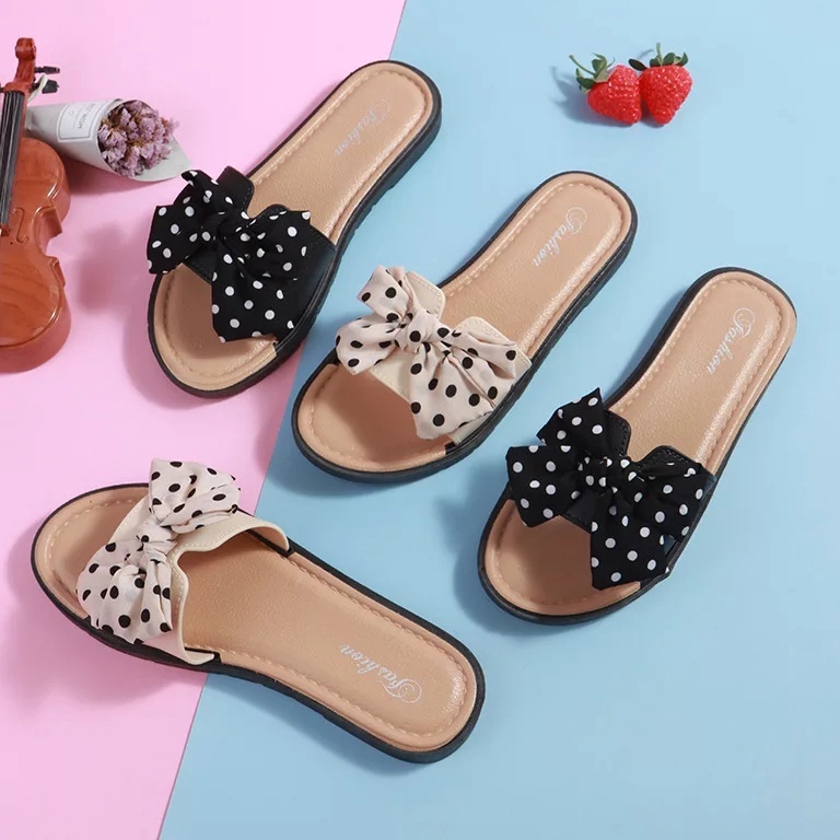 Paling Diminati Sandal Wanita Pita Polkadot Fashion Korea Real Pict Alibaba88