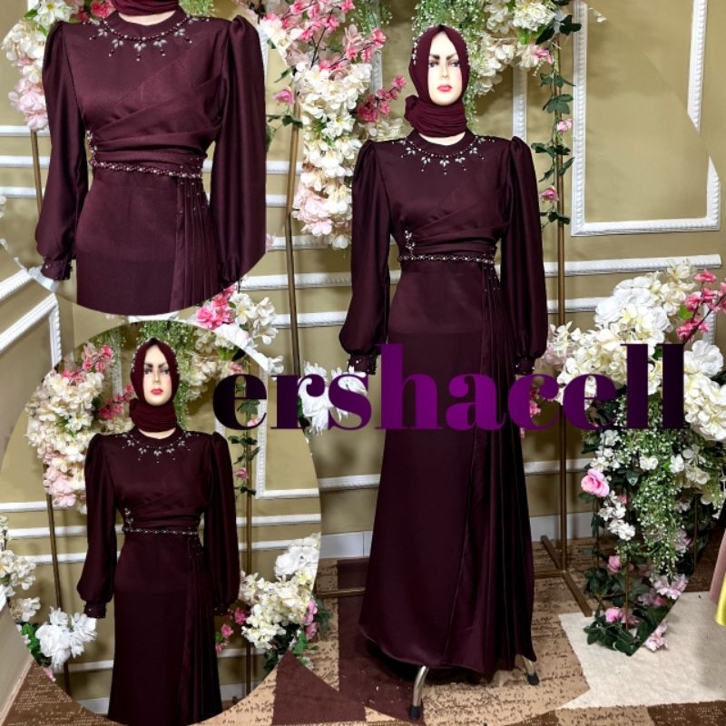 gaun pesta bahan maxmara silk gaun terbaru gaun Fayola Rok duyung