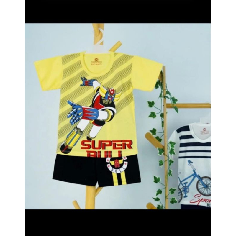 Setelan Baju anak laki-laki didesign modis,fashionable disertai gambar yang cute/lucu buat si kecil