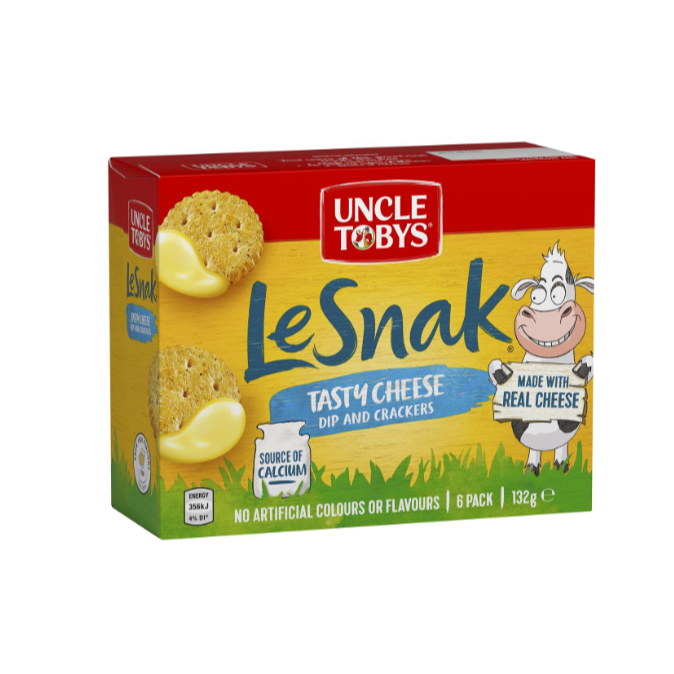 

Uncle Tobys Le Snak Tasty Cheese Dip & Crackers 6 Pack