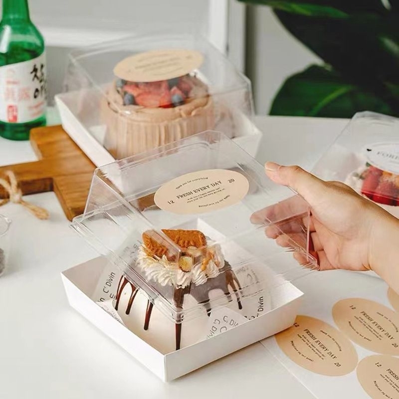 

10pcs paper box kue tart 16x16x10cm box kotak dus mika kue tart 15cm bento box