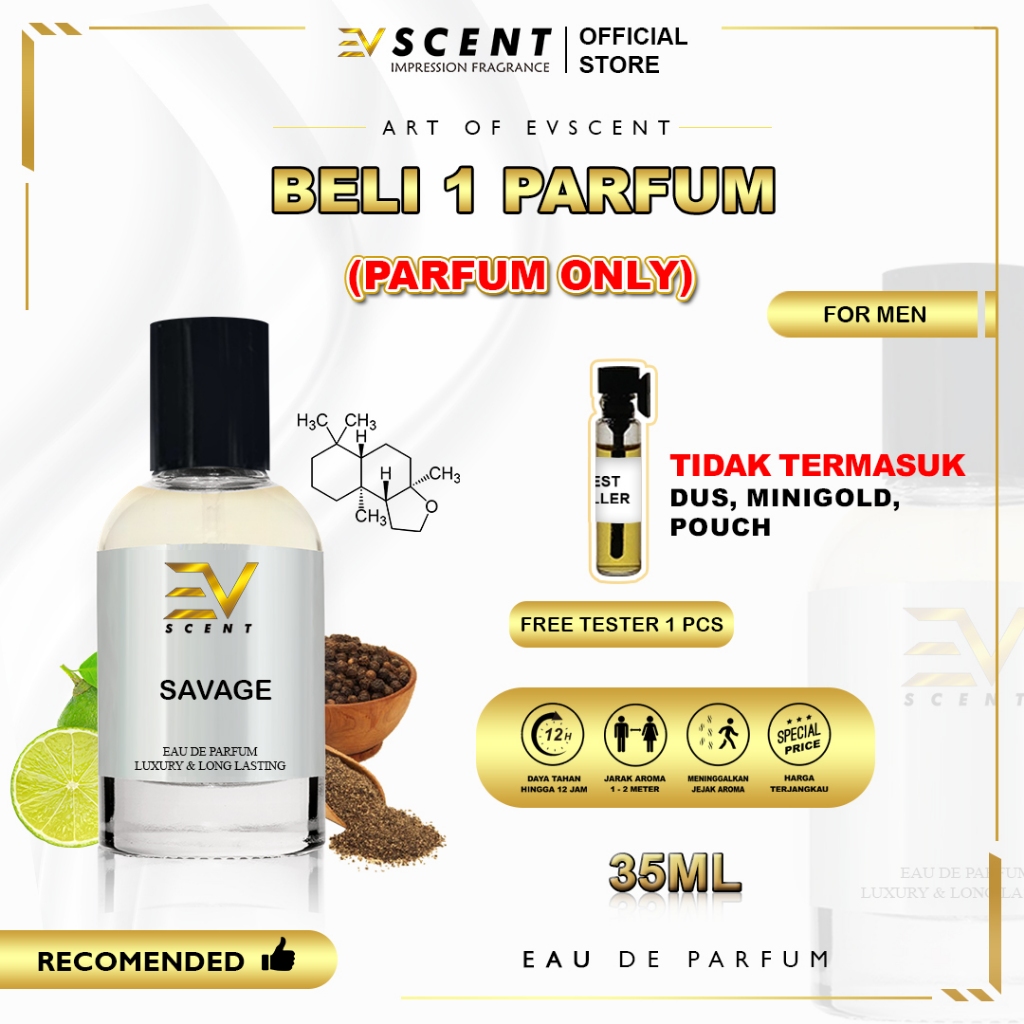 EV SCENT - Parfum Pria Aroma Tahan Lama Inspired By Savag - Identik Original | Eau De Parfum