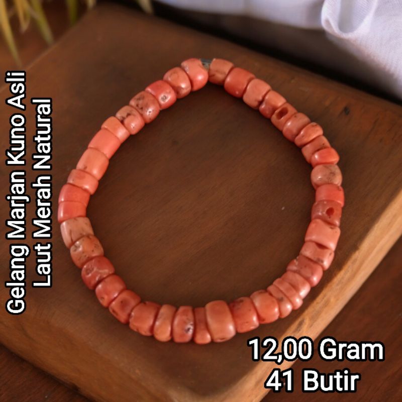 Gelang Marjan Asli Laut Merah Natural serat sidik jari