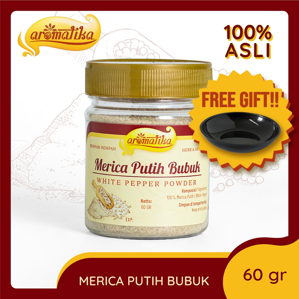 

[Gratis Tempat Sambal] Merica Putih Bubuk Aromatika (100% asli): Bubuk Merica Putih Gurih dan Menyegarkan untuk aneka Masakan Nikmat dan Menyehatkan