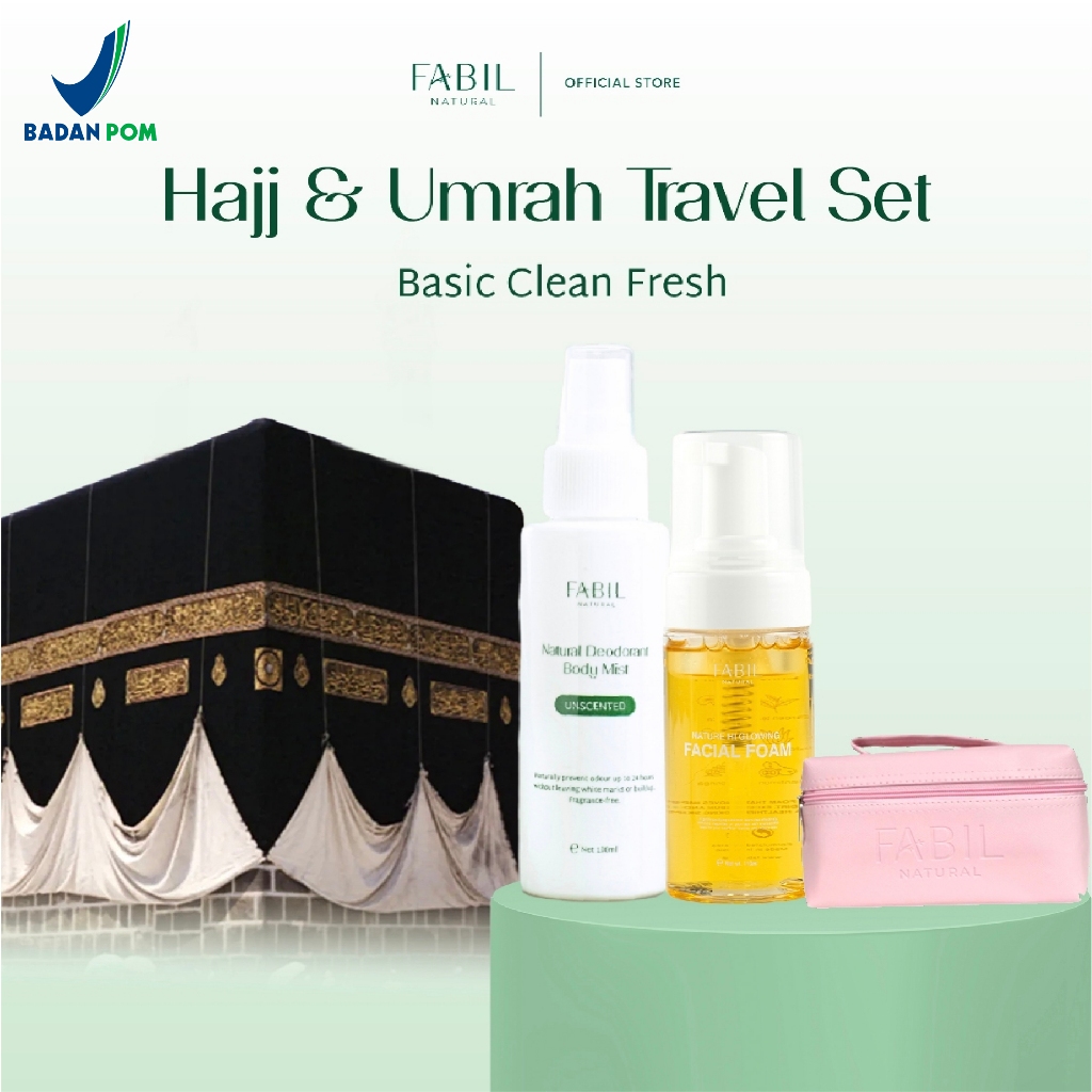 [Hajj/Umrah Travel Set] Fabil Bundle Facial Foam + Natural Deodorant Body Mist - Paket Skincare Body