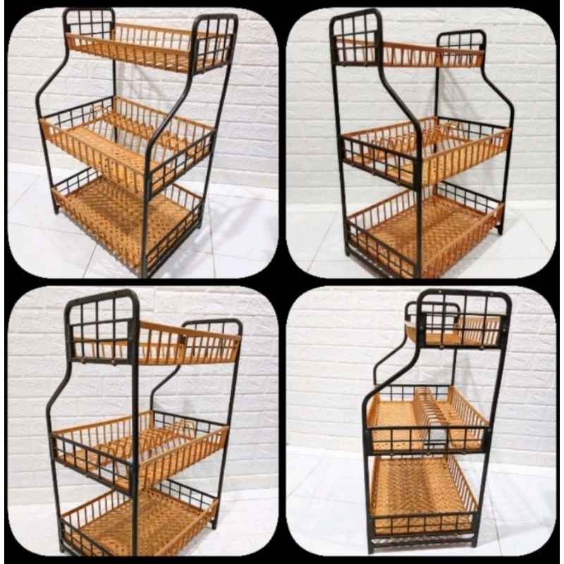 RAK PIRING NATIONAL SUSUN 3 rak piring plastik susun 3 rak dapur susun 3 rak peralatan dapur susun 3