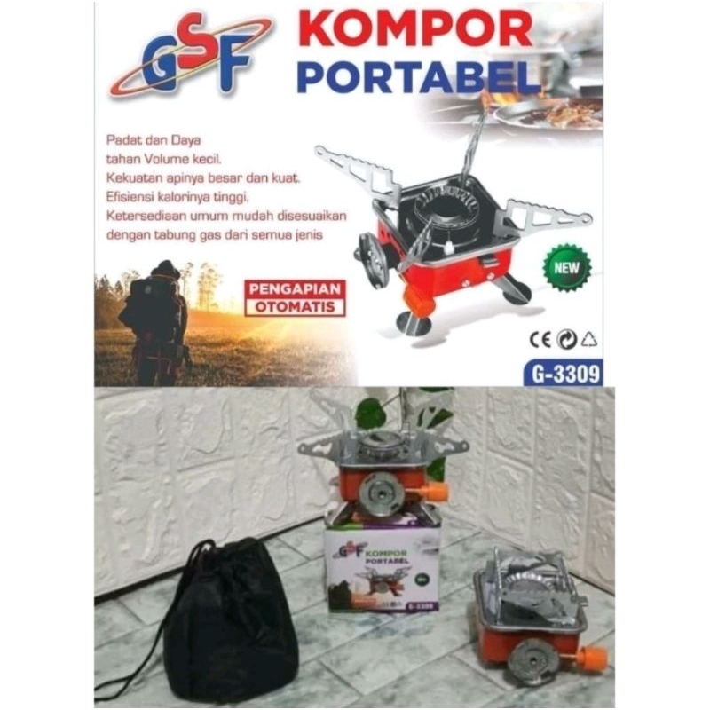 KOMPOR PORTABLE GSF G-3309 kompor berkemah gsf kompor camping gsf kompor gas mini kompor gas kecil
