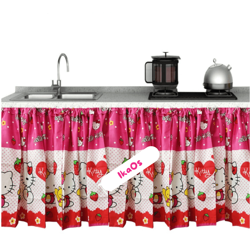 Gorden Kolong Karakter Doraemon Keropi Hello Kity Dapur Minimalis Ukuran 75x100 Halus