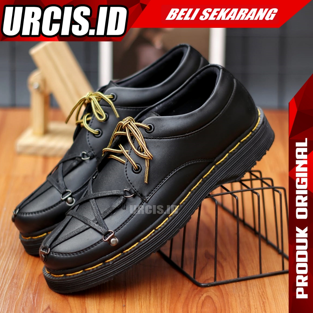 URC Bomierz Sepatu Docmart Low Boots Hitam Original Formal Casual Kerja Kuliah
