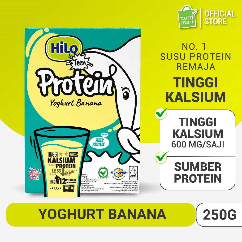 

Hilo Teen Yoghurt Banana 250 gram - Susu Tinggi Kalsium Rendah Lemak