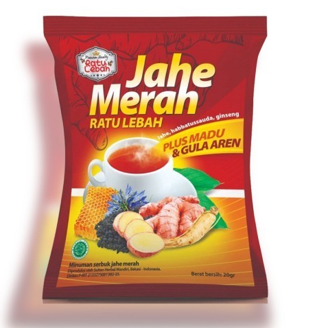 

><><><] Jahe Merah Ratu Lebah Plus Madu & Gula Aren 1 Renceng 12 Sachet