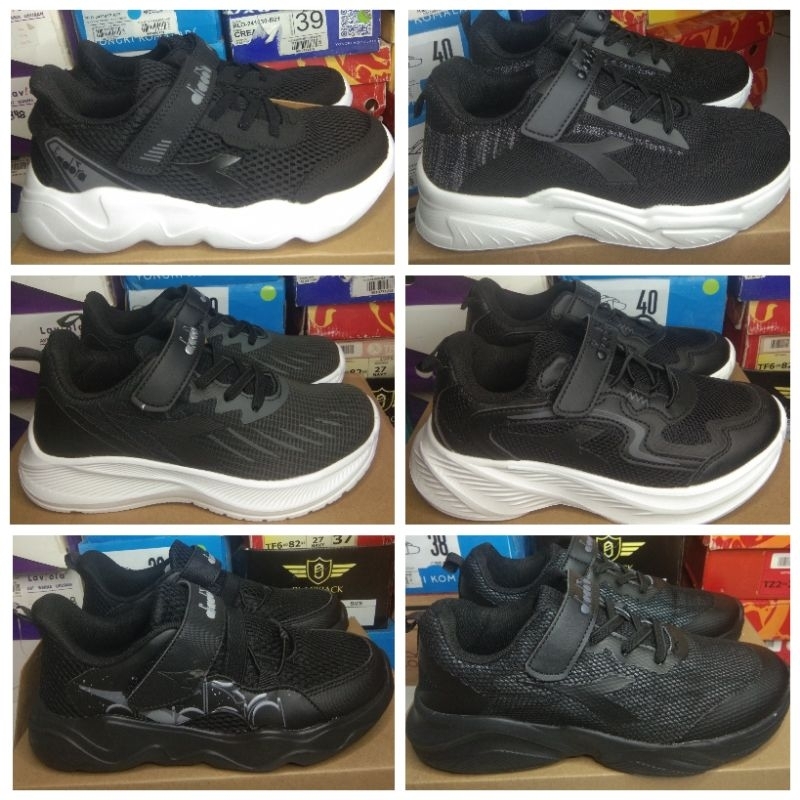 sport station sepatu anak diadora mono black original