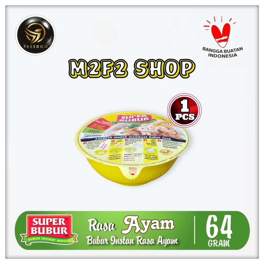 

Bubur Instan Super Bubur Seduh Rasa Ayam | Mangkuk Cup - 64 gr (Kemasan Satuan)