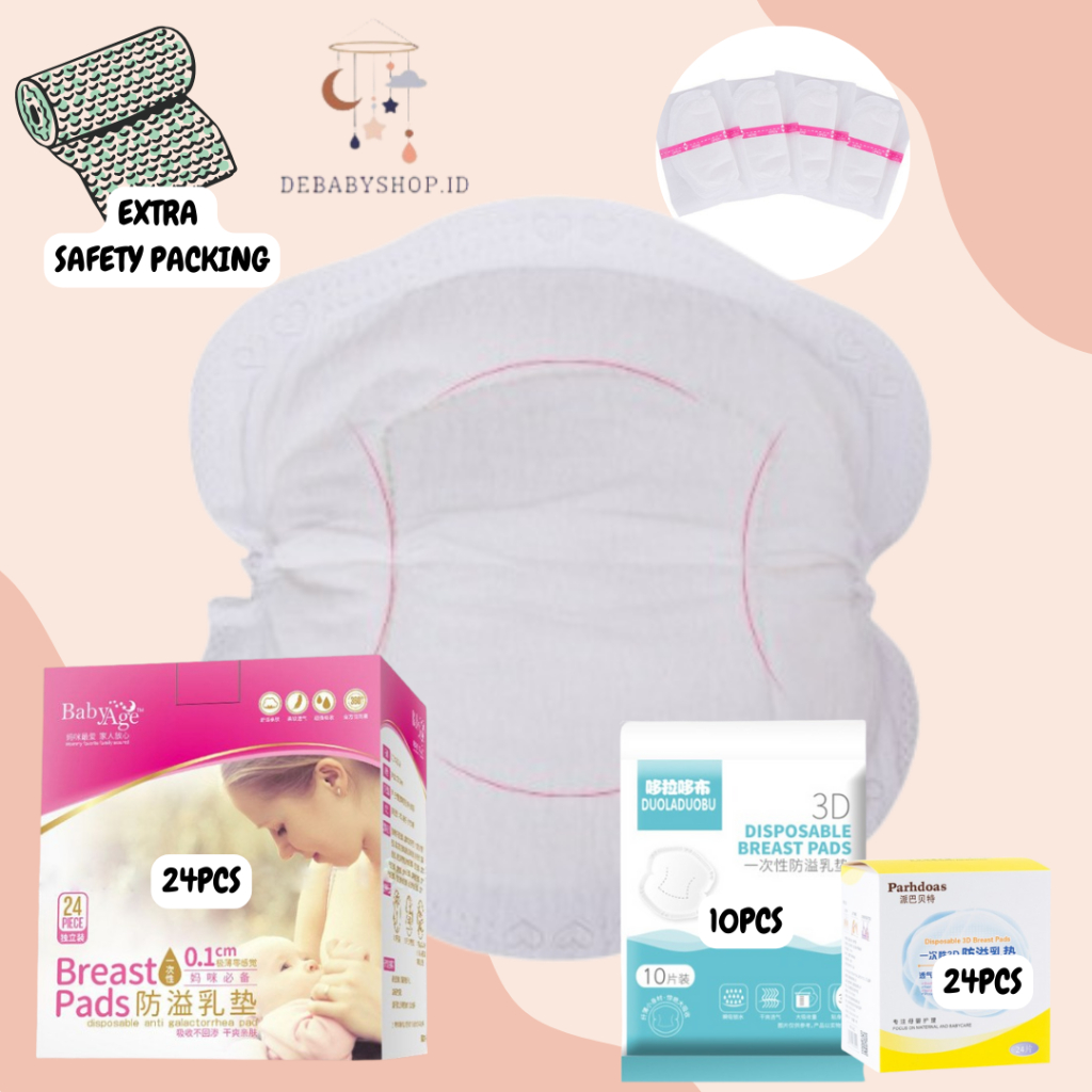 (TERMURAH) Breast Pad Baby Age isi 24 Pcs, 10 Pcs Side Cut Shape (EXP 2025) FREE BOX / pelindung put